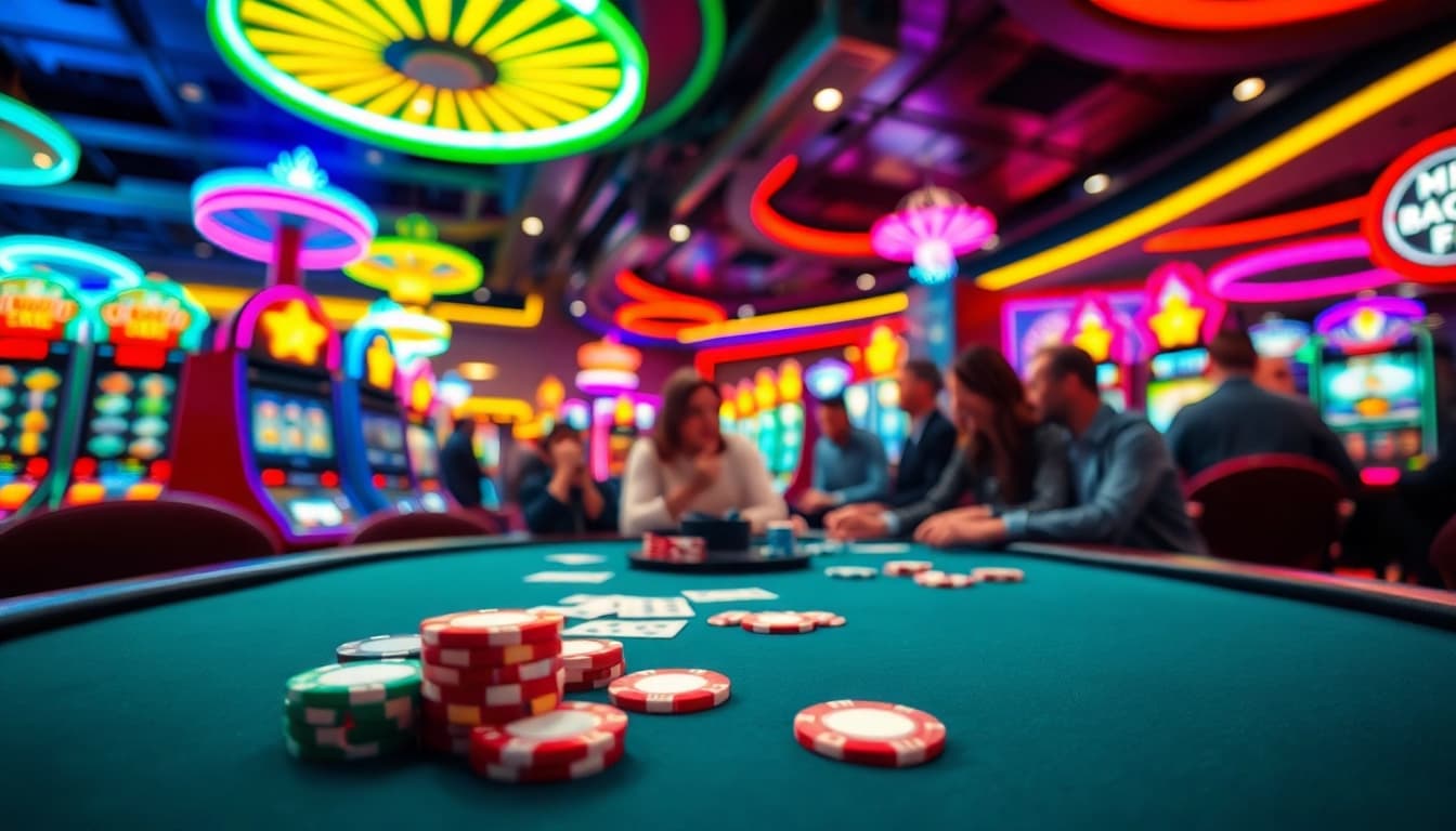 Menggambarkan pengalaman menyenangkan situs toto di meja kasino yang ramai dengan pemain berbagi momen.