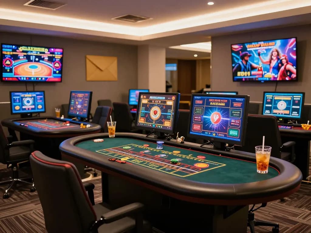 Kuwin players strategizing and placing bets using an online casino setup with multiple game screens.
