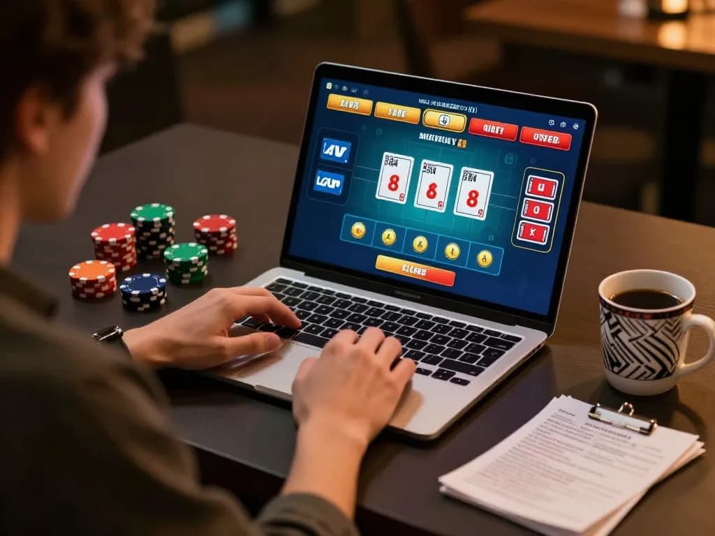 Player enjoying live dealer gaming on gg 88 platform with strategy notes and cozy setup