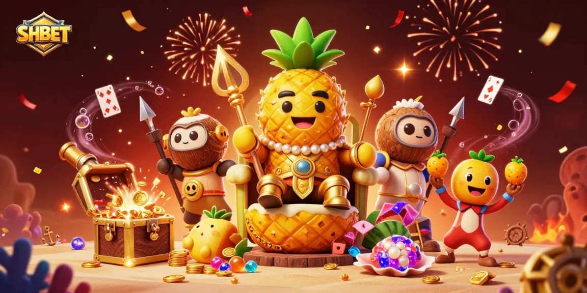 Experience exhilarating gaming action at SHBET's vibrant casino scene filled with energetic characters.