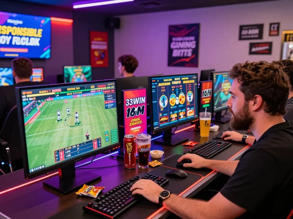 Engaging gaming experience at 33WIN, showcasing excitement in online betting and responsible gambling practices.