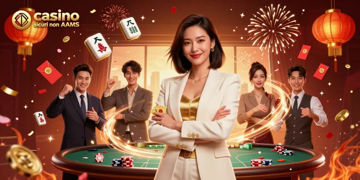 Scopri l'emozione dei casino sicuri non AAMS con questa vivace illustrazione 3D che mostra elementi emozionanti.