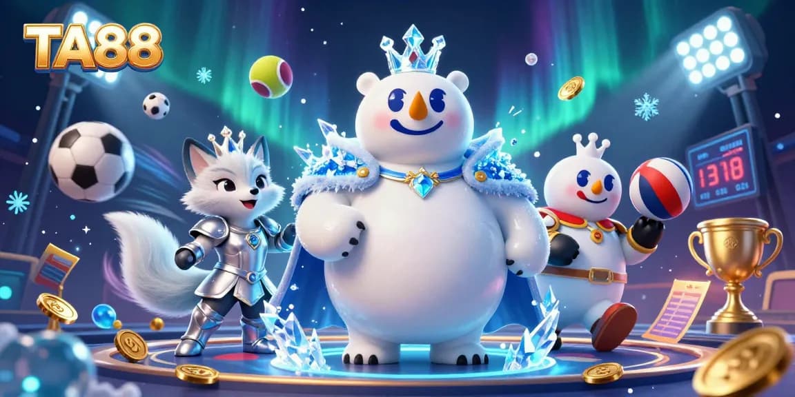 TA88 showcases an energetic sports betting scene with characters representing casino excitement.