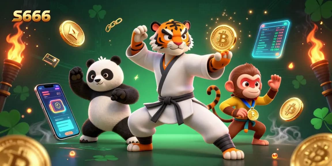 S666 engages players with dynamic cryptocurrency-themed casino adventures featuring animated characters.