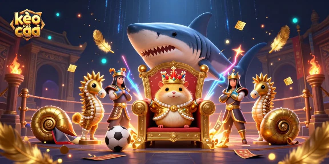 Engage in thrilling kèo nhà cái action with a golden hamster king and dynamic sports elements.