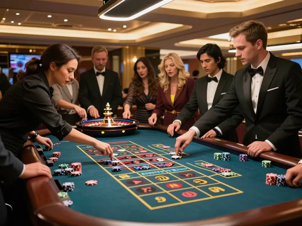 Players engaging in thrilling roulette gameplay at 100VIP casino, showcasing excitement and strategy