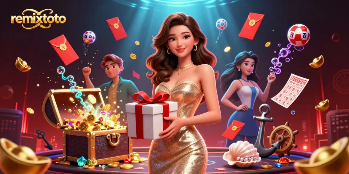 Experience winning moments at remixtoto with a gorgeous model in a festive casino setting.