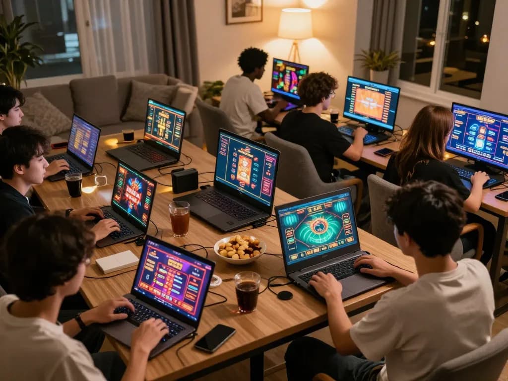 Players enjoying engaging gameplay on 555win platform, emphasizing online casino excitement with vibrant graphics.