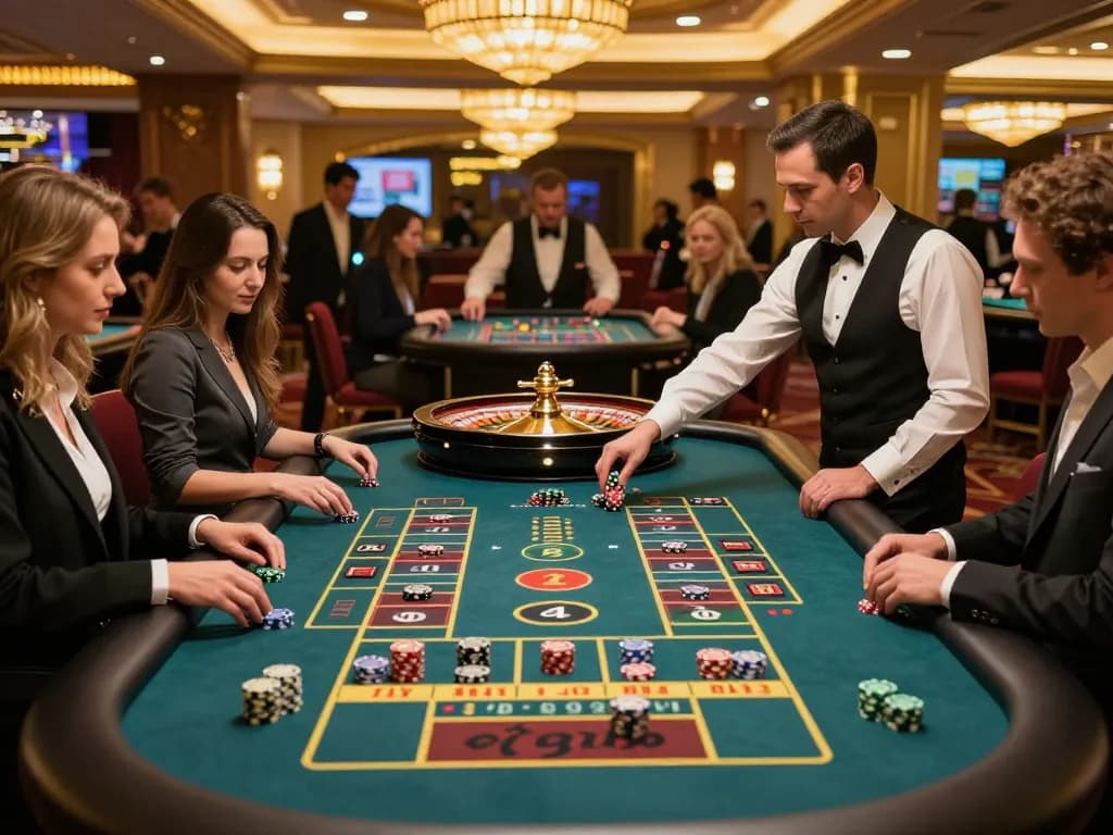 Exciting roulette gameplay at 888 NEW casino, with players and chips around the table.