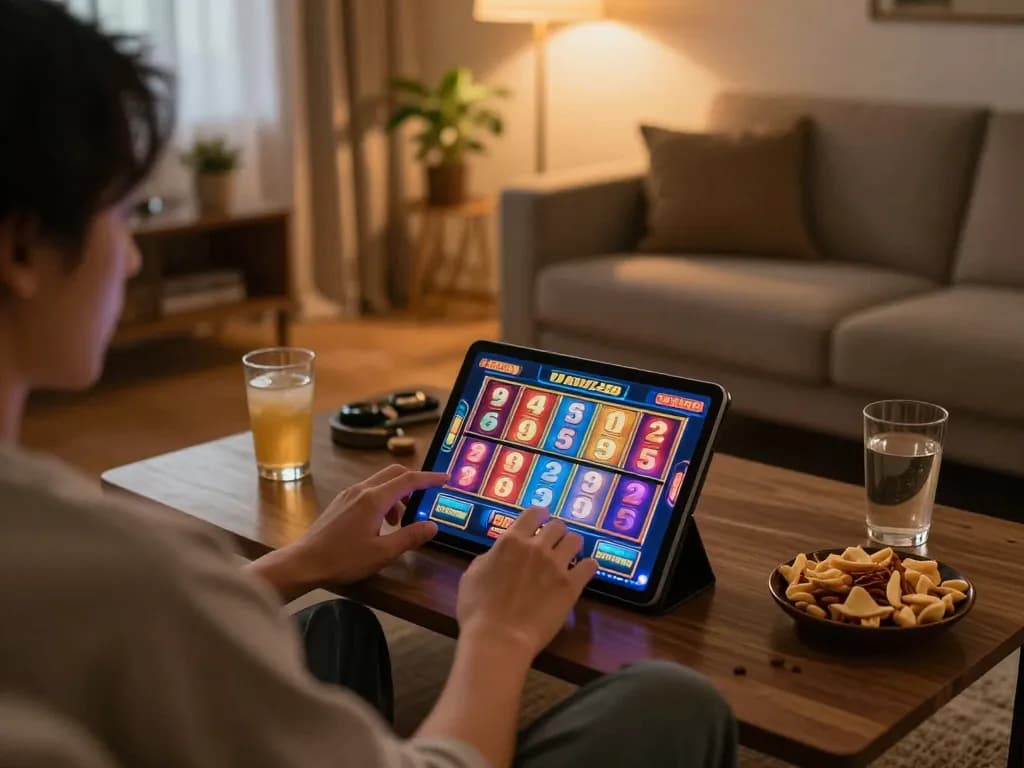 Experience engaging gameplay on FAFA828 with vibrant slots displayed on tablet.