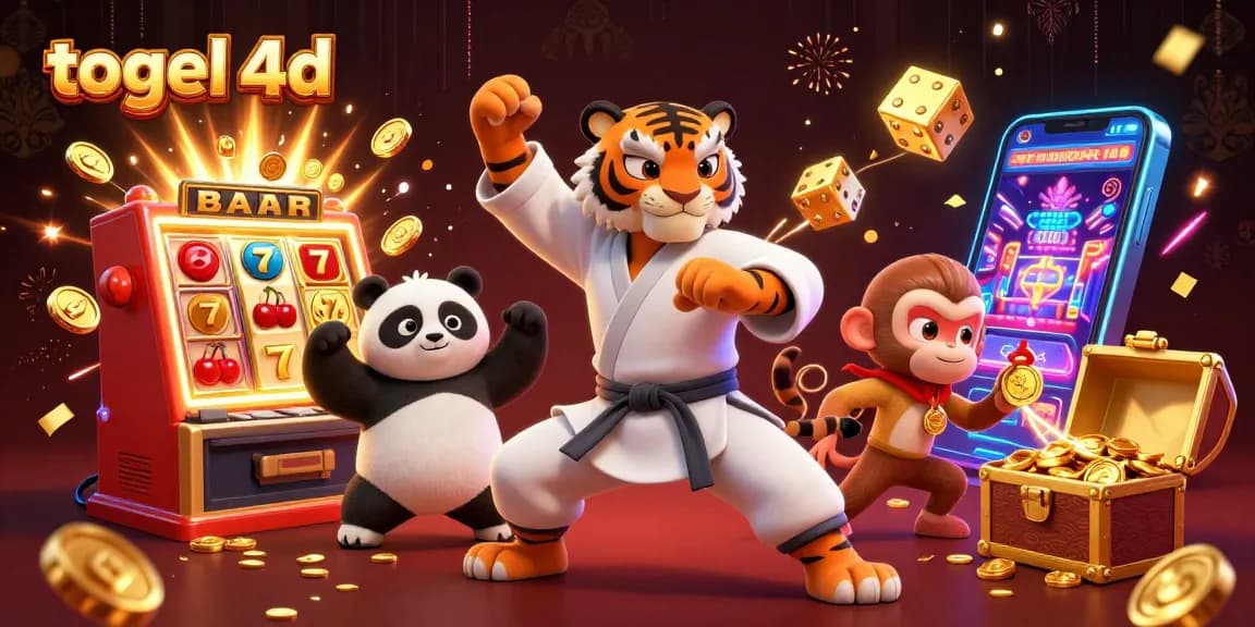 Engage with togel 4d excitement in this lively 3D illustration featuring vibrant casino game elements.