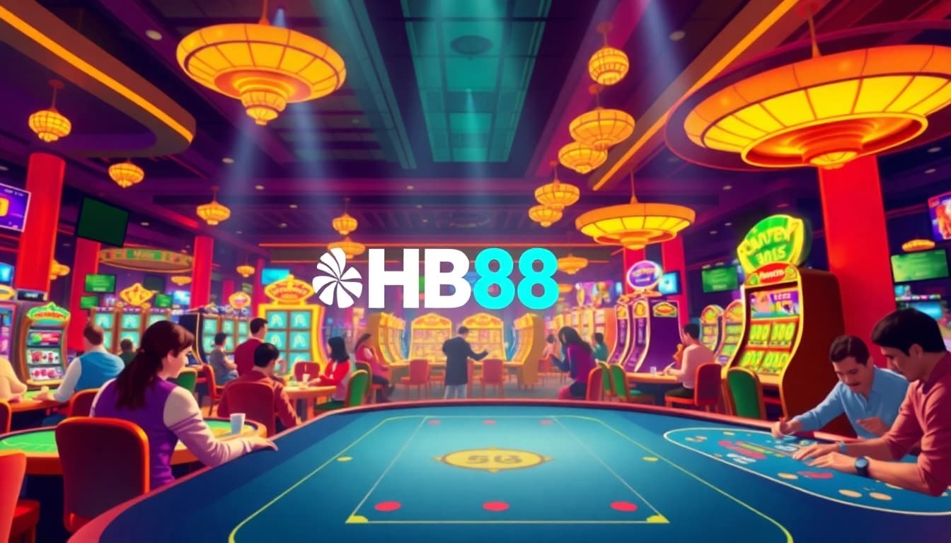 HB88 casino players enjoying vibrant gaming experience with excitement and energy