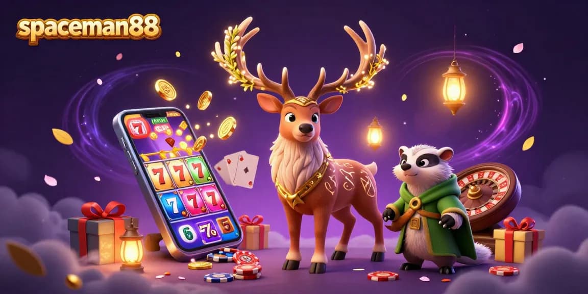 Spin alongside the spaceman88 as the stag and wise badger unveil rich casino elements.