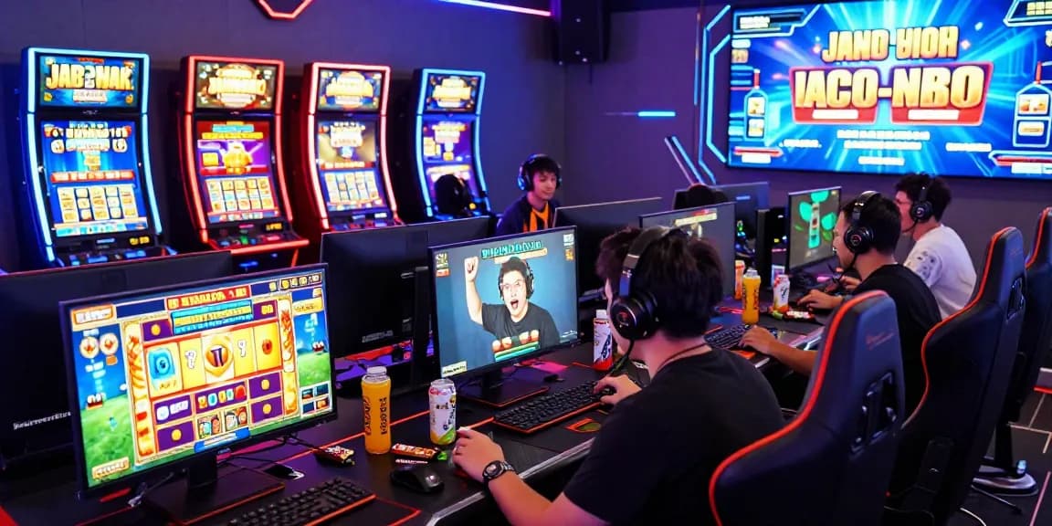 Exciting online gaming moment featuring OSAKA88 players celebrating a jackpot win in a vibrant virtual casino.