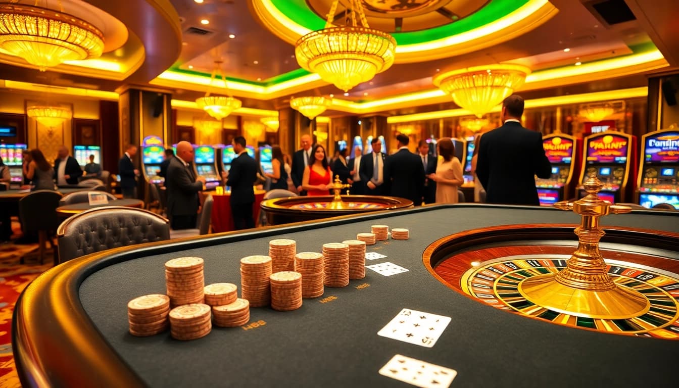 Experience thrilling gameplay with HB88 at an elegant casino table setting.