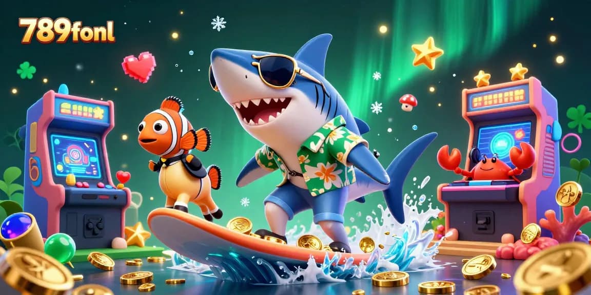 Experience the thrills of 789fonl with an energetic 3D illustration showcasing vibrant casino elements and engaging characters.
