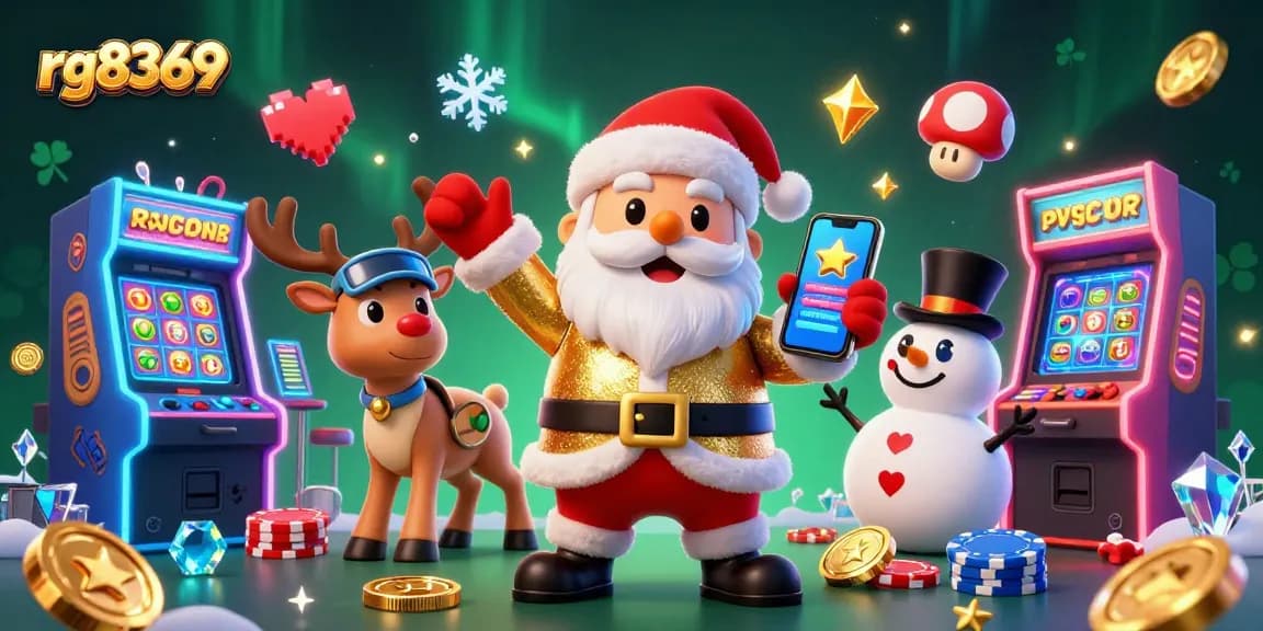 Experience thrilling jackpots at rg8369, where festive characters play vibrant casino games.