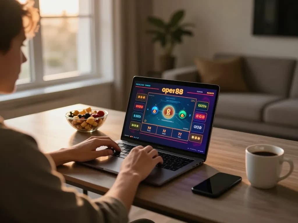 Engaging online gaming session with open88 interface displayed on laptop.