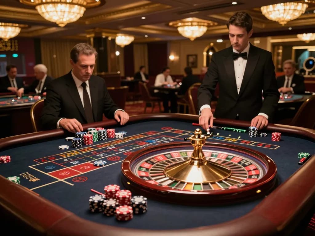 sunwin players betting at a roulette table in a vibrant casino setting