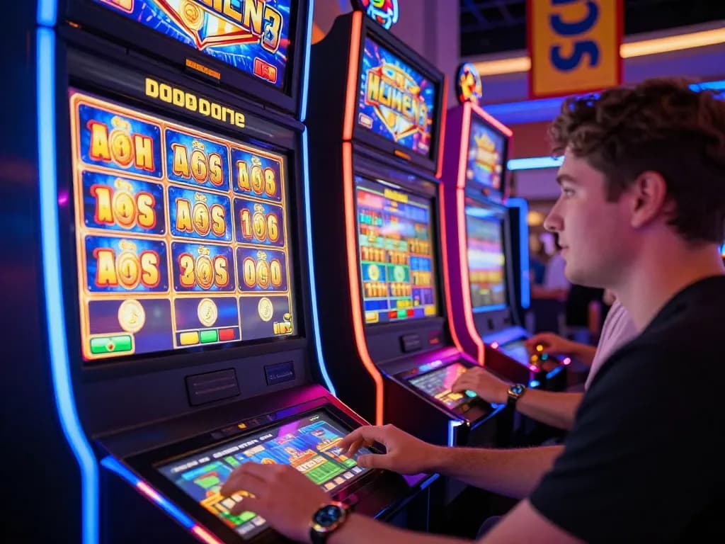 Exciting SLOT GACOR gaming scene capturing a player enjoying vibrant digital slot games.