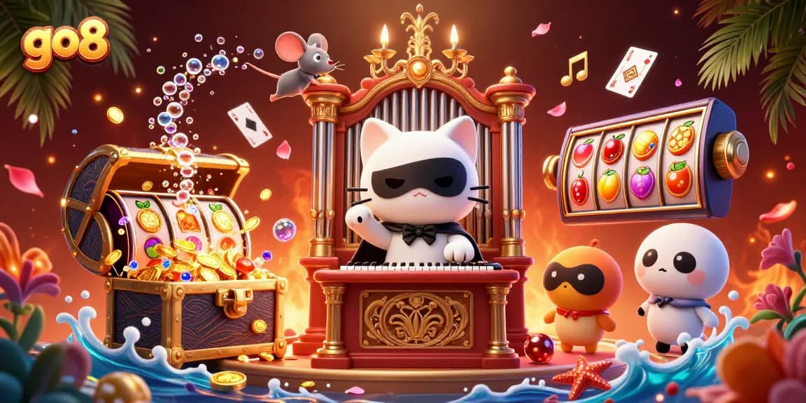 Experience thrilling wins at go8 in this dynamic casino scene filled with characters and engaging elements.