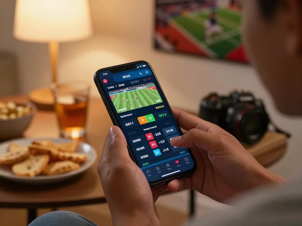 Engaging in mobile sports betting on Trang chủ GA88 with live odds displayed on a smartphone.