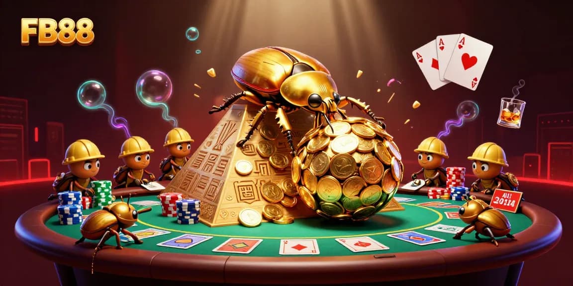 Experience engaging sports betting with FB88 and lively casino elements in this immersive illustration.