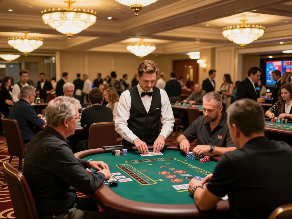 Players engaging in strategic gameplay on Pragmaticplay blackjack tables, vibrant casino ambiance.