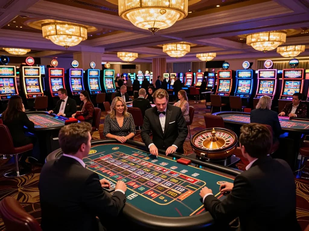 Players excitedly placing bets at roulette tables in tg88 casino atmosphere