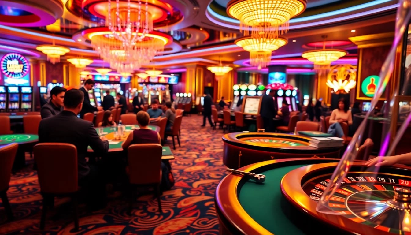 Experience the thrill of uu娱乐 with vibrant casino activities, poker tables, and neon lights.