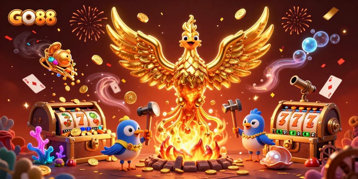 Win big at GO88 with exciting slots, glowing treasures, and festive casino atmosphere.