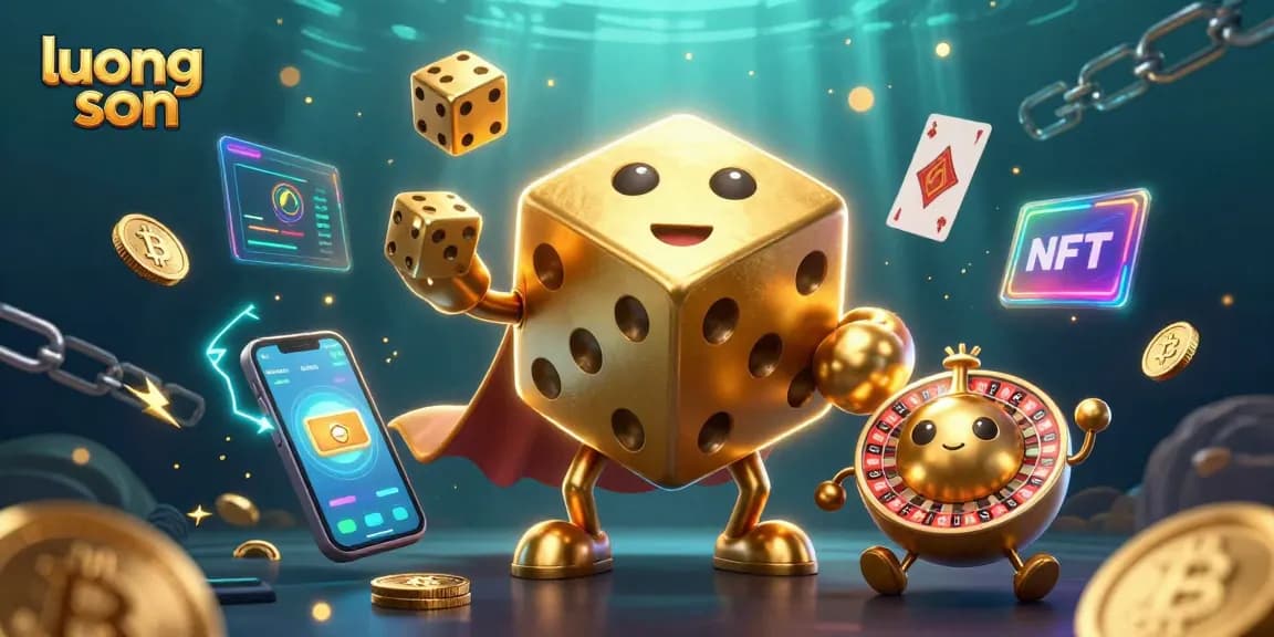 Watch luong son gaming come alive with colorful characters and dazzling coins in this captivating casino illustration.