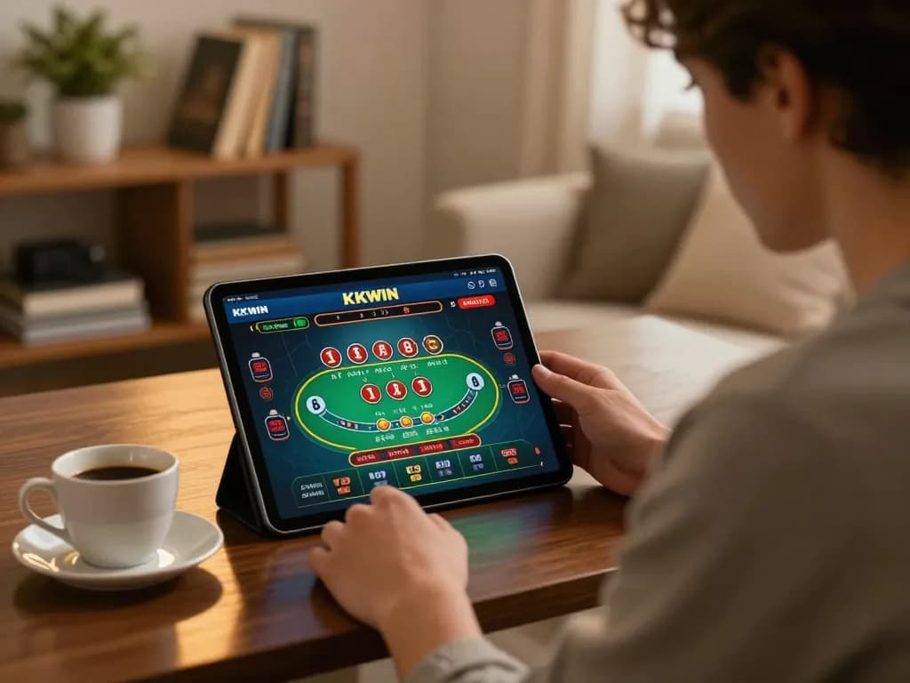 Engaging in online baccarat gaming on the KKWIN app for kkwin win.