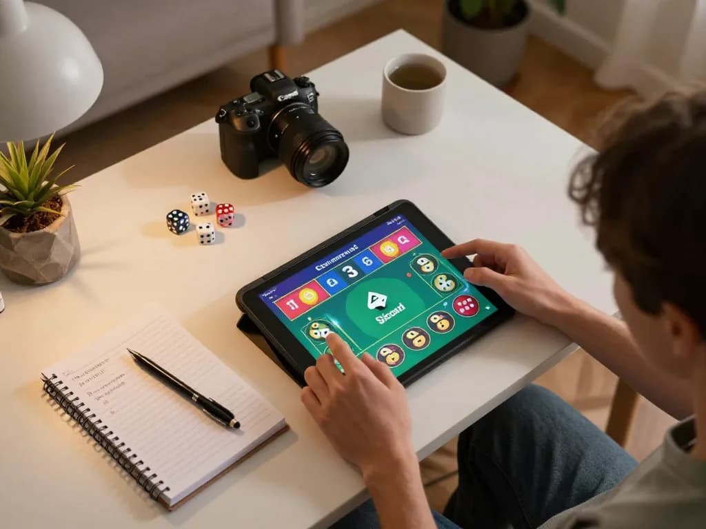 Sicbo game displayed on tablet during an exciting home gaming session