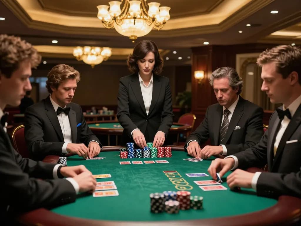 Players engage in a dynamic blackjack game at mb66 casino under ambient lighting.