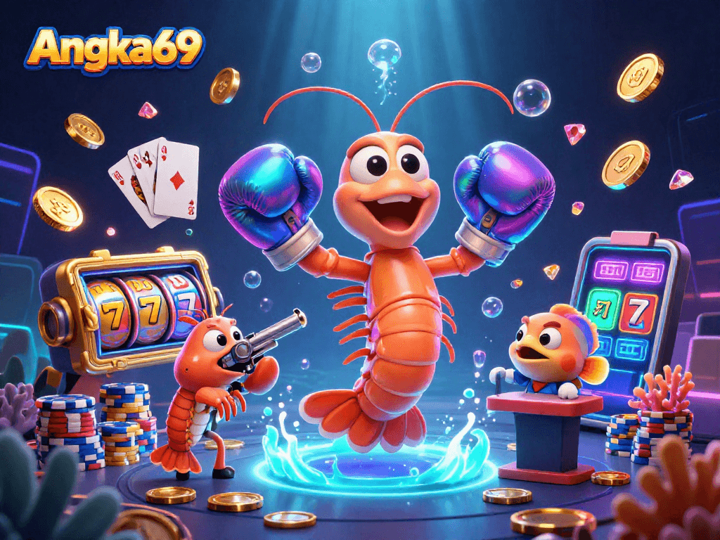 Experience Angka69 with enchanting slot action, vibrant characters, and sparkling wins in a dynamic casino illustration.