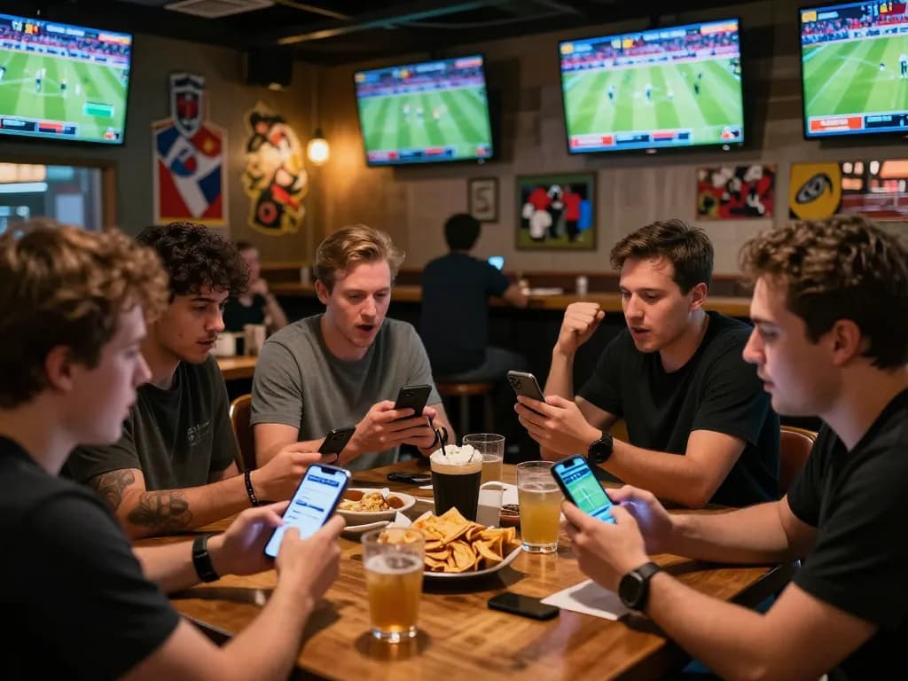 smartcityhostels players engaging with sports betting apps at a lively venue