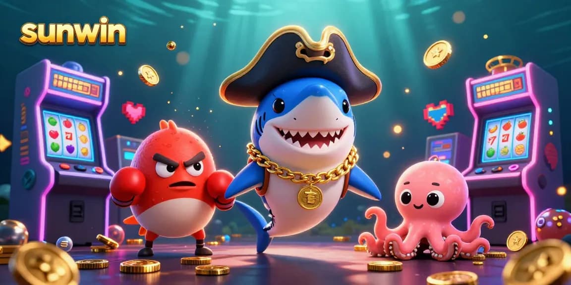 Engage in thrilling slot games with Sunwin's dynamic characters and vibrant casino atmosphere.