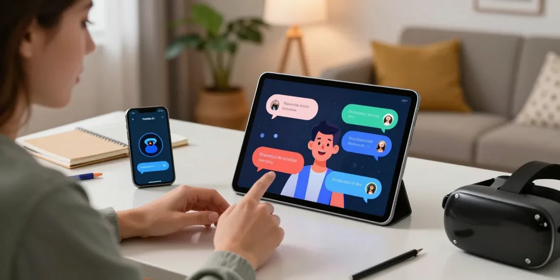 Engaging Crushon AI chat session with colorful bubbles and modern decor.