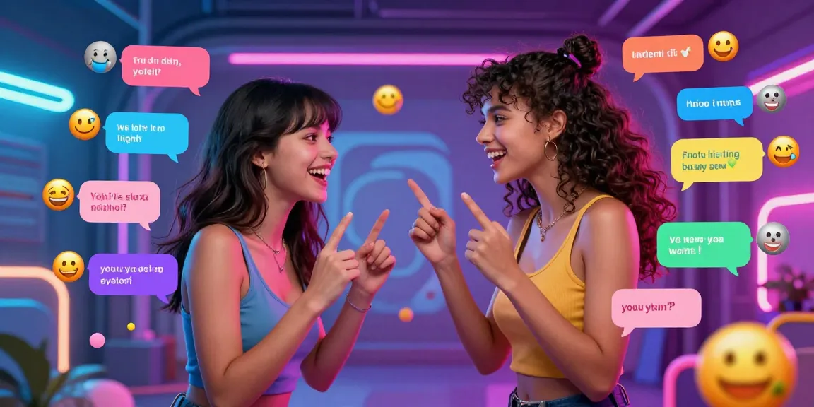Interactive NSFW AI chat with vibrant avatars in a futuristic digital environment