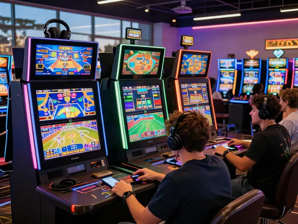 Players enjoying A80 online gaming platform, vibrant slot machines and live tables.