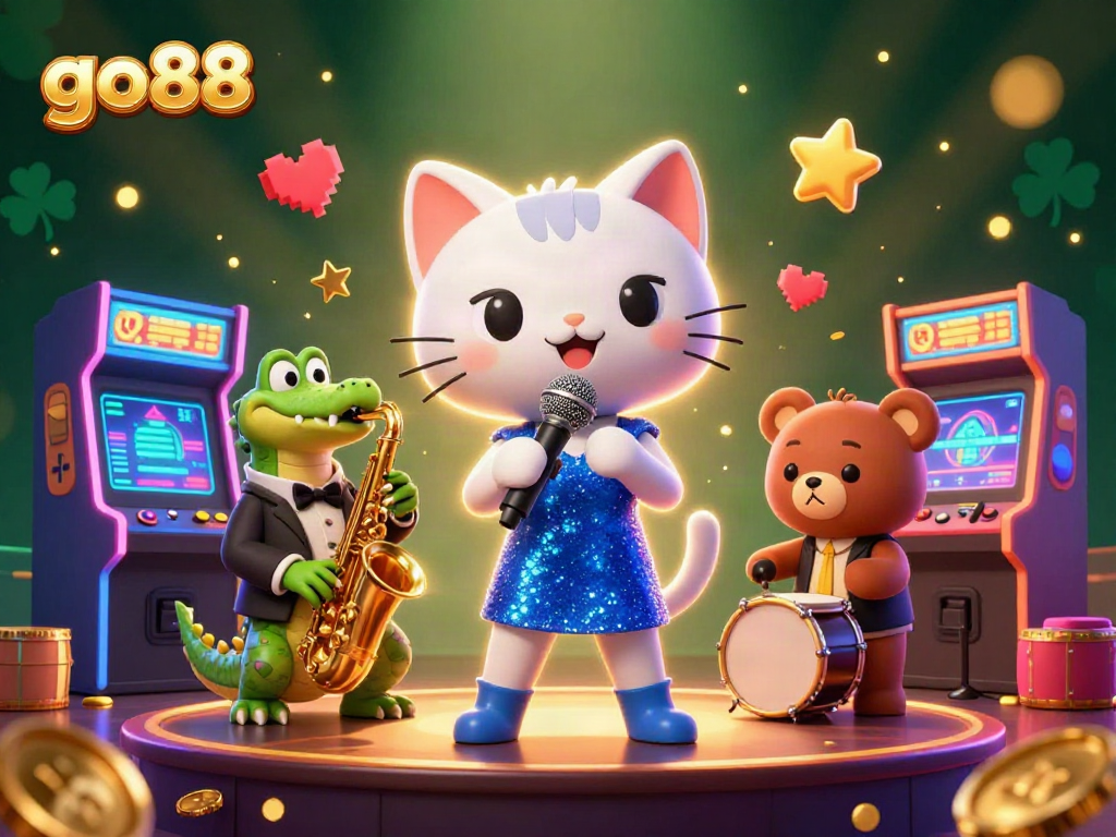 Experience thrilling gameplay with go88 in a vibrant casino scene filled with animated characters.