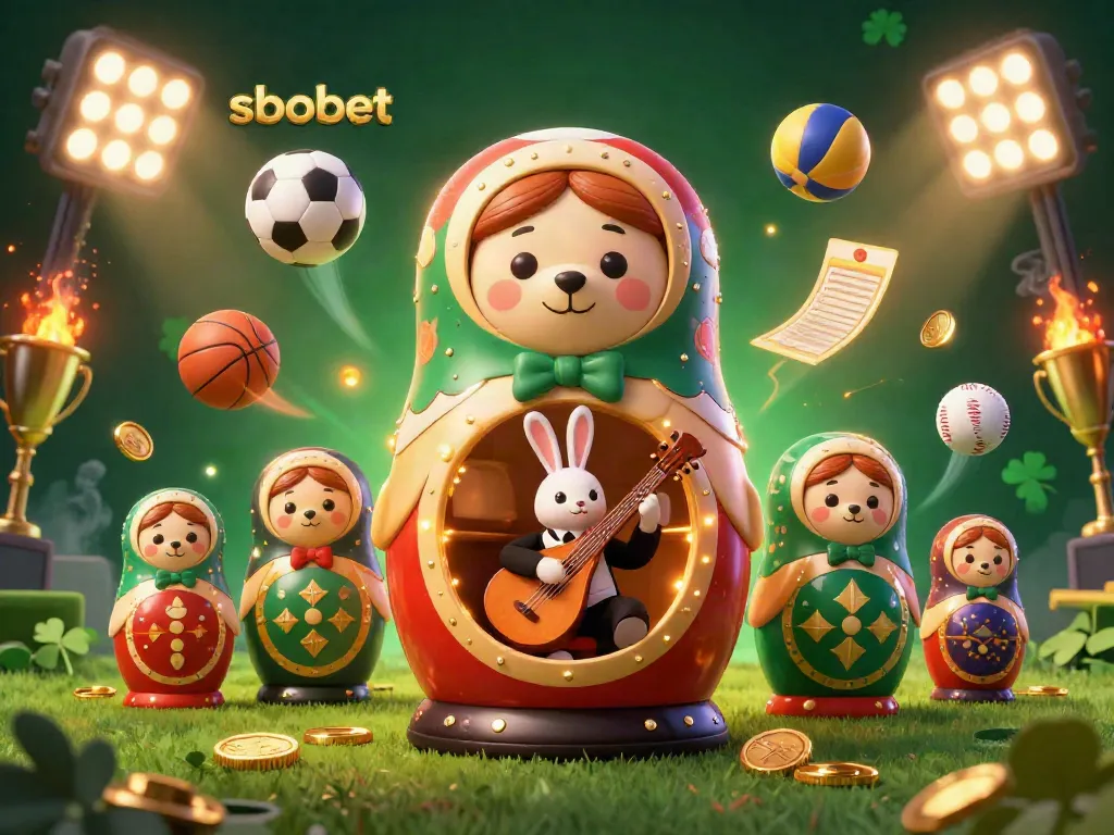 Engage in sbobet sports betting with dynamic casino-themed illustration featuring vibrant characters and game elements.