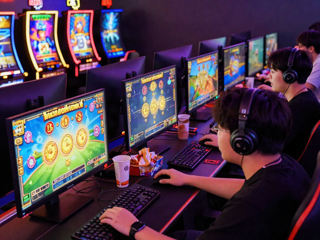 Exciting online gaming scene showcasing players enjoying slot gacor games with vibrant graphics.