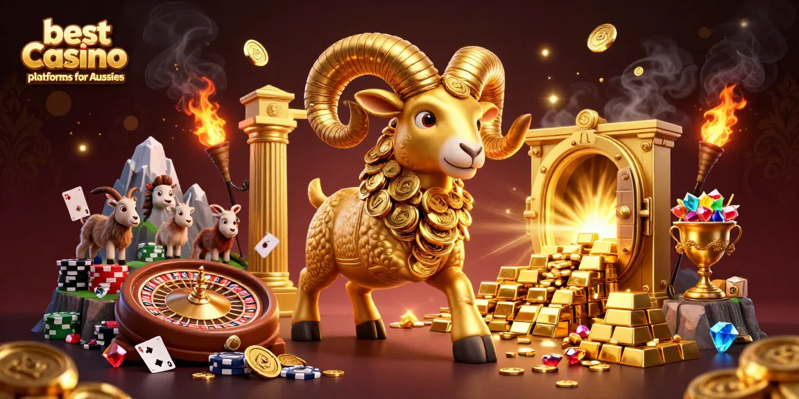 Engage with the best casino platforms for Aussies in this dynamic 3D casino illustration showcasing golden elements and gambling action.