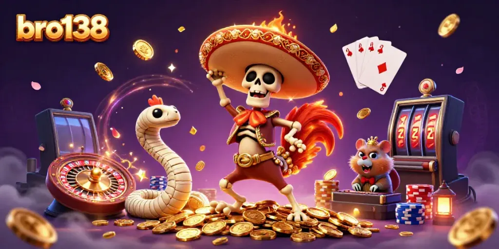 Join the excitement at bro138 with a vibrant 3D casino party scene full of action!