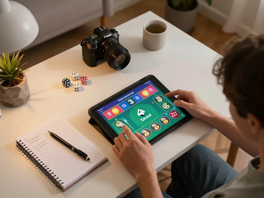 Sicbo game displayed on tablet during an exciting home gaming session
