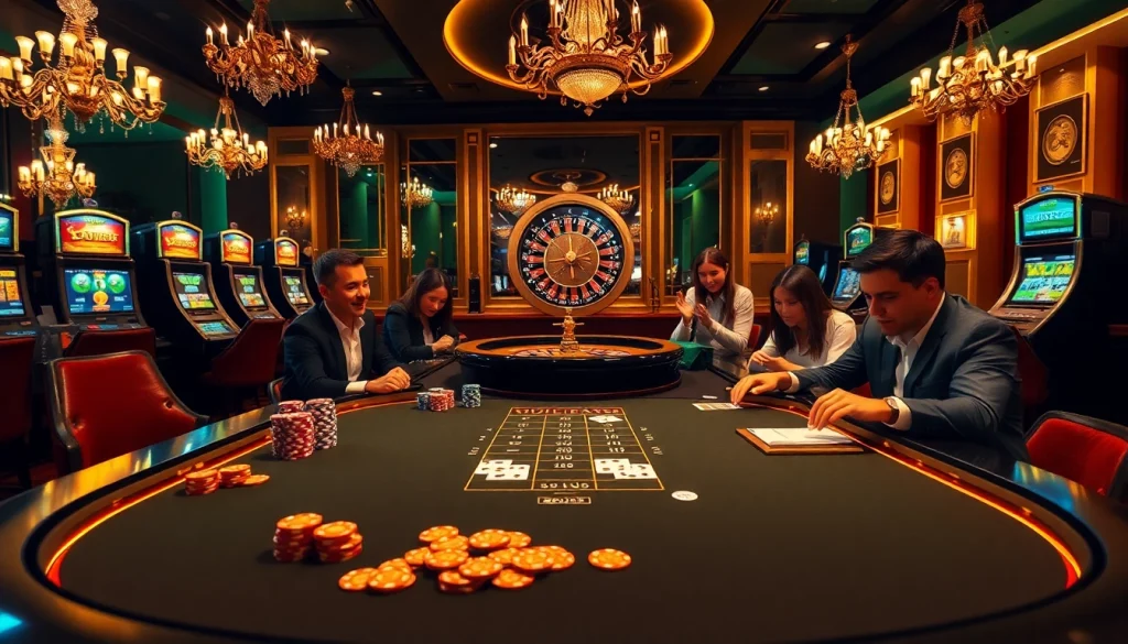 Experience thrilling gameplay at mk8 casino with vibrant tables, chips, and a luxurious atmosphere.