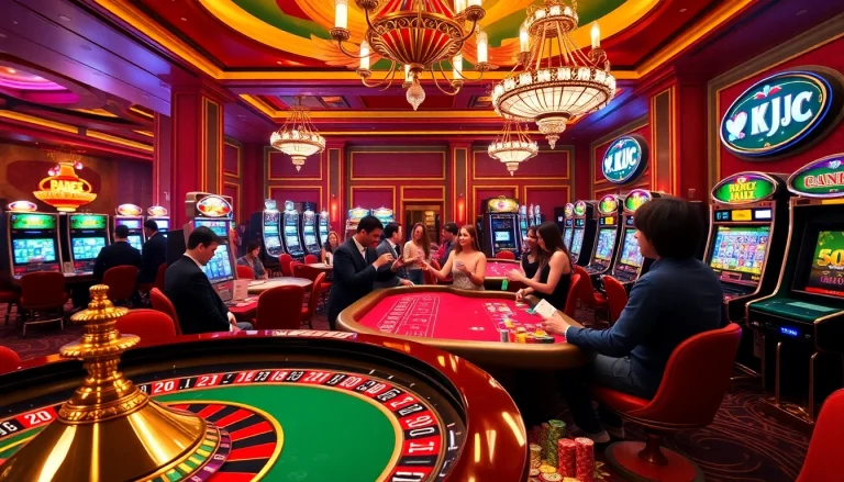 Experience thrilling gameplay at KJC's luxurious casino tables and vibrant slots.
