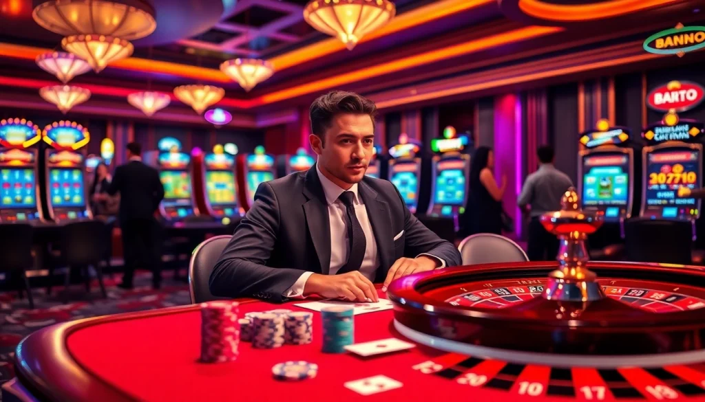 Lazadatoto enhances excitement at a luxury casino table filled with poker chips and cards.
